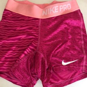 Pink Nike pro shorts
